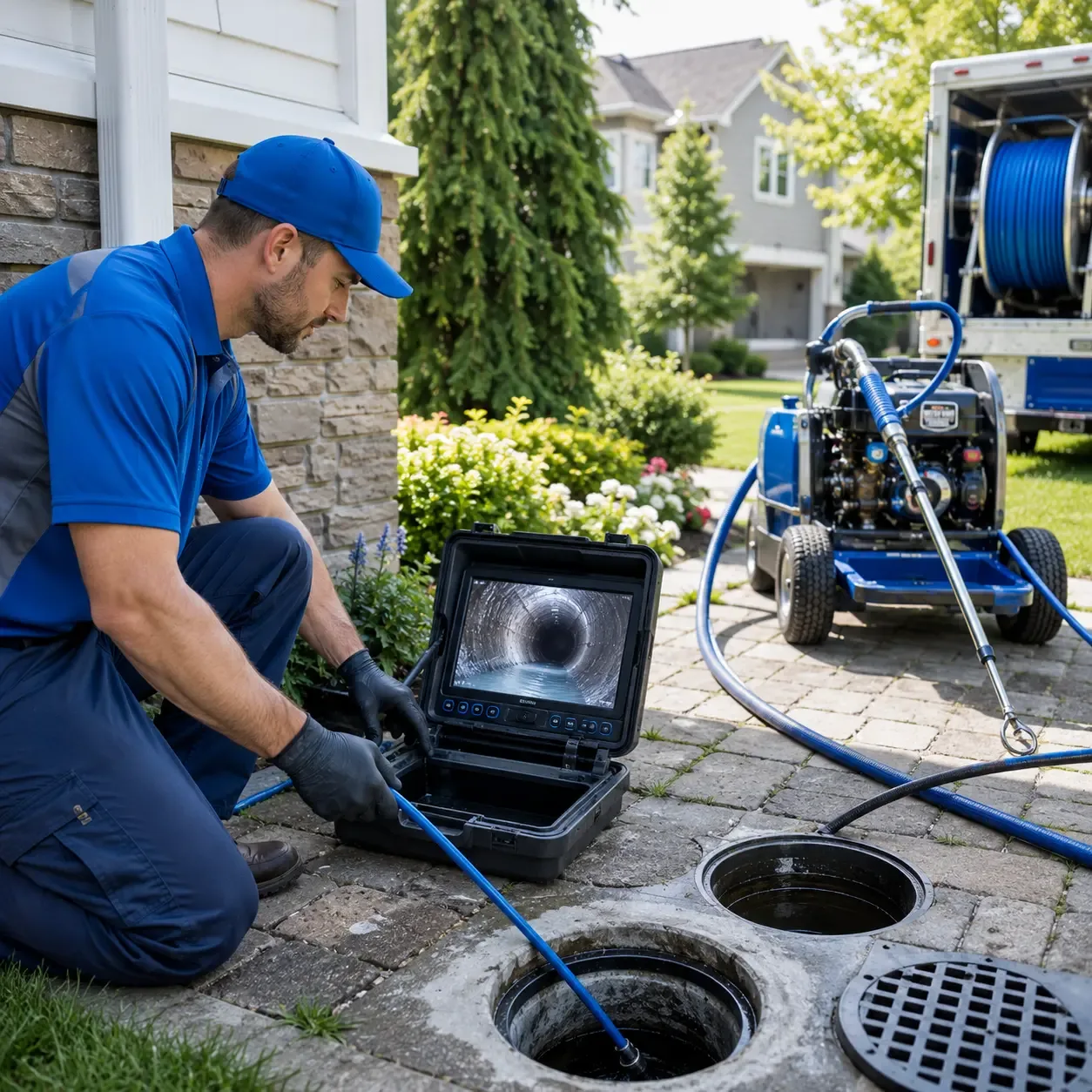 Outdoor drain cleaning professionals serving Redding, CT