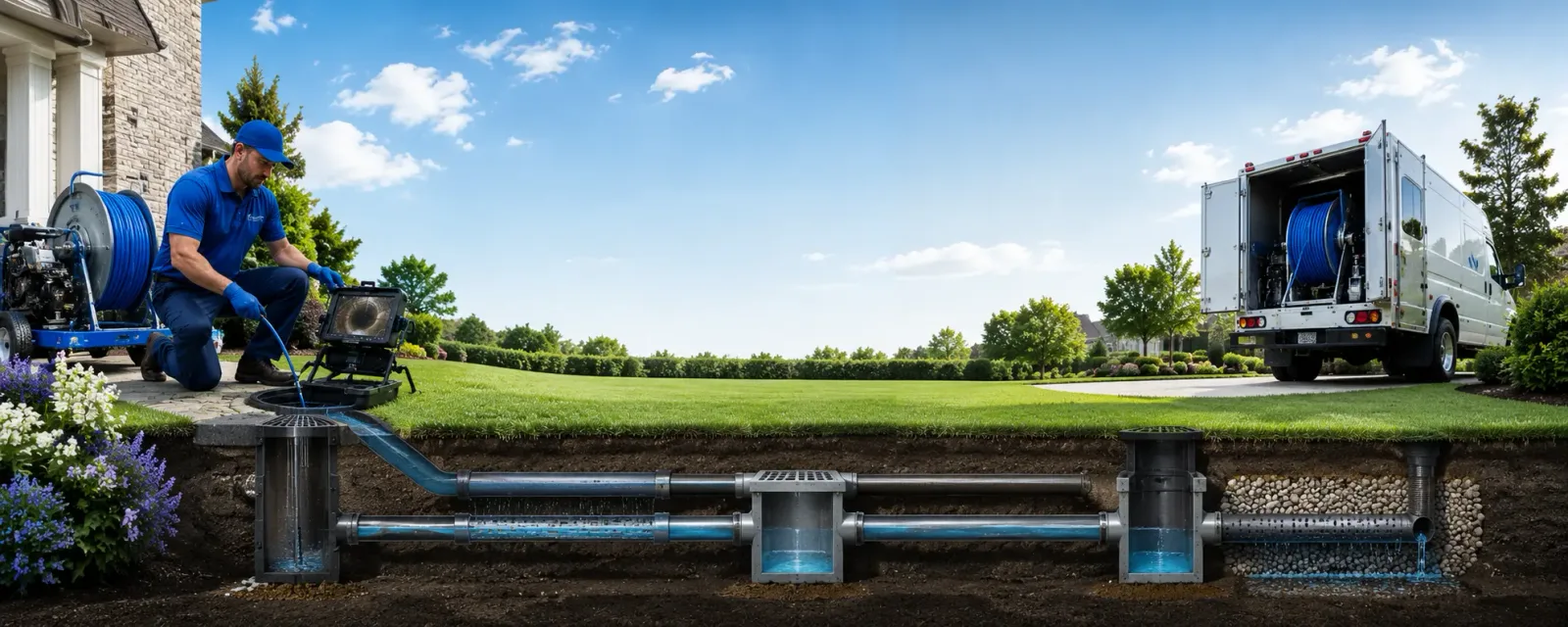 Outdoor drain cleaning information for Redding, CT